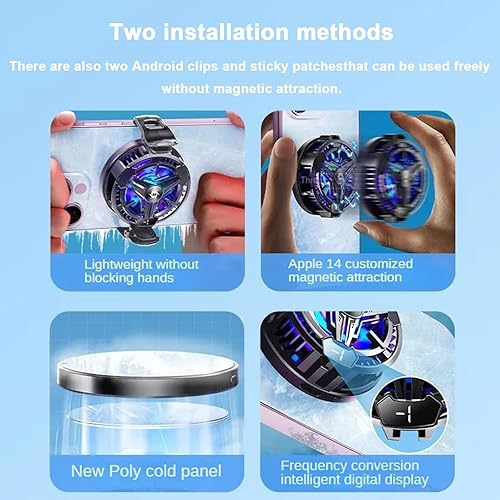 Miniatura 6 de Almohadilla de refrigeración para teléfono, enfriador magnético para teléfono celular con chip de enfriamiento semiconductor, ventilador USB