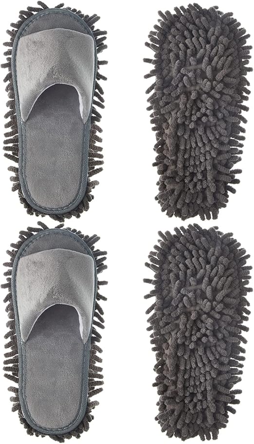 Jecery 2 Pairs Microfiber Cleaning Mop Slippers for Floor