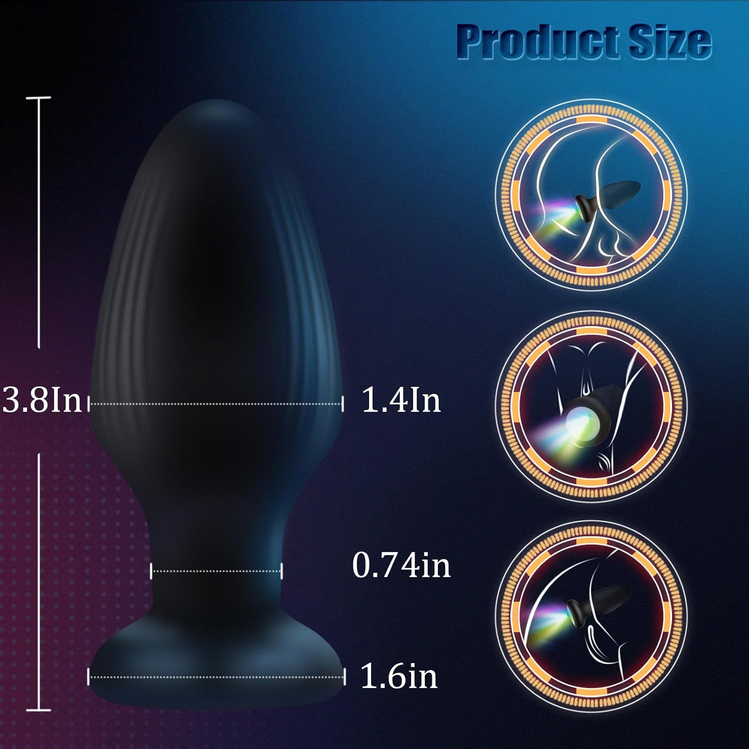 Vibrating Anal Plug,Butt Plug Vibrator Light Up Prostate Massager, 10 Vibrating Rotation Modes Sex Toy with Remote Control, Adult Sex Toys for Men Women and Couple