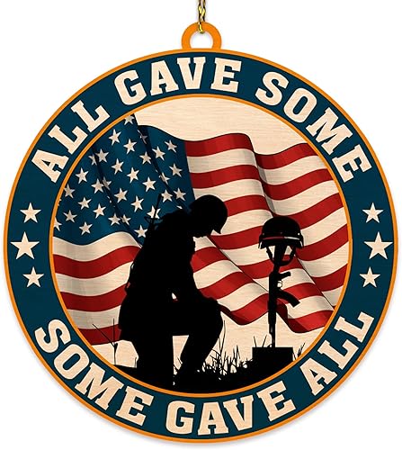 Hyturtle Adorno navideño de veterano para árbol de Navidad 2D, regalos para soldado veterano, fuerzas armadas, miembros militares del ejército de