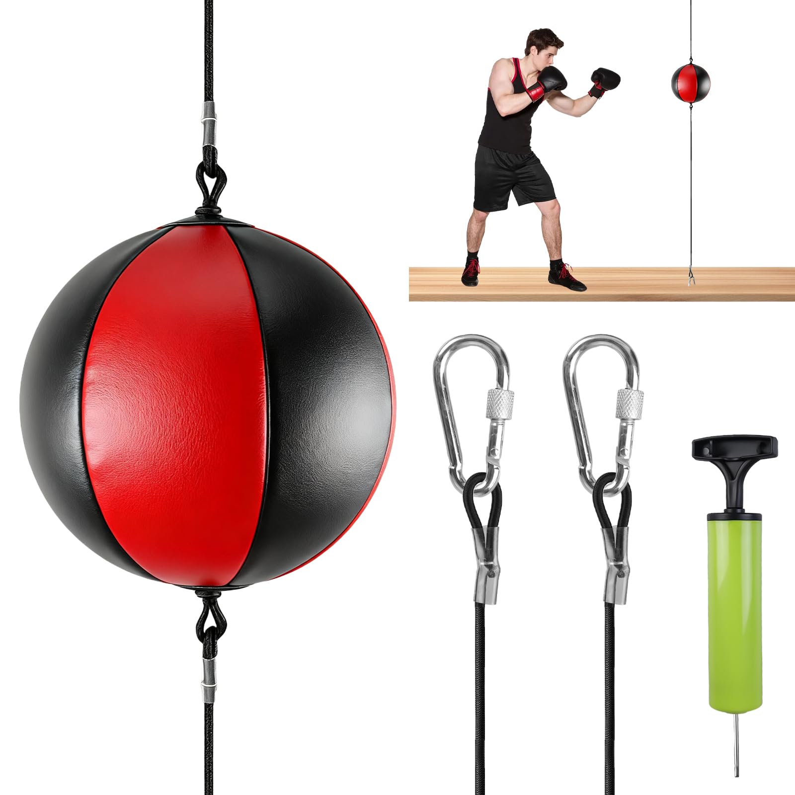 Boxe à double extrémité : ensemble de punching ball suspendu, sac de frappe de porte, kit d'entraînement de boxe pour adultes