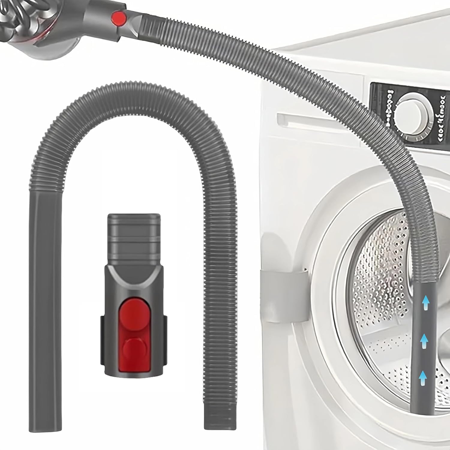 Dryer Vent Lint Attachments for Dyson V15 V15s Gen5 V12 V11 V10 V8 V7 Vacuum Nozzle Hose Crevice Flexible Lint Removal Tool Dryer Vent Cleaner Kit (Gray)