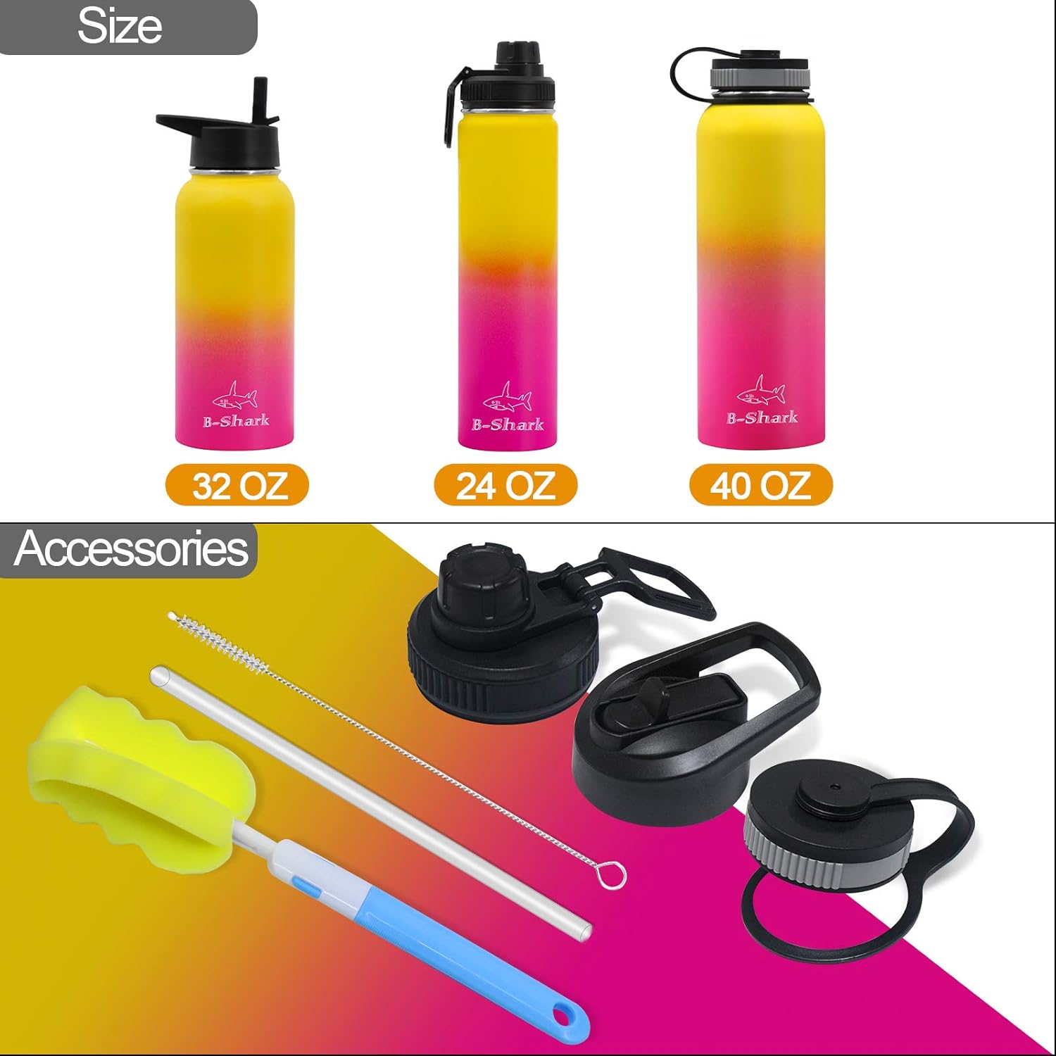 Insulated Water Bottle Straw Stainless Image