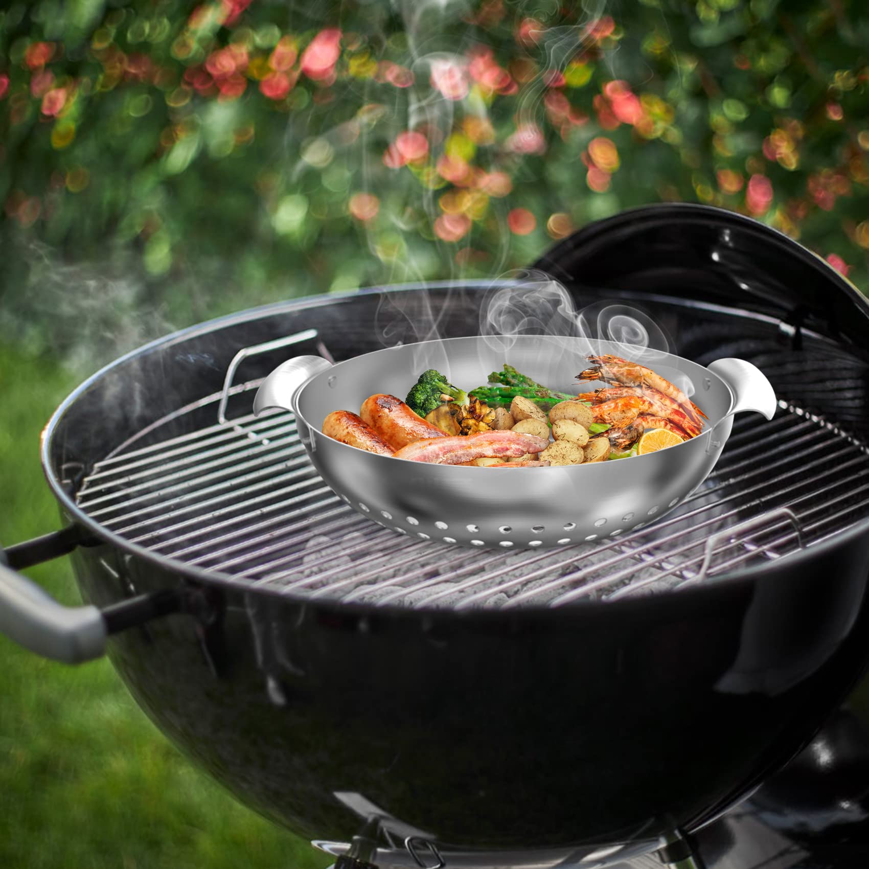 Onlyfire Ensemble de 3 Panier à Barbecue en Acier Inoxydable