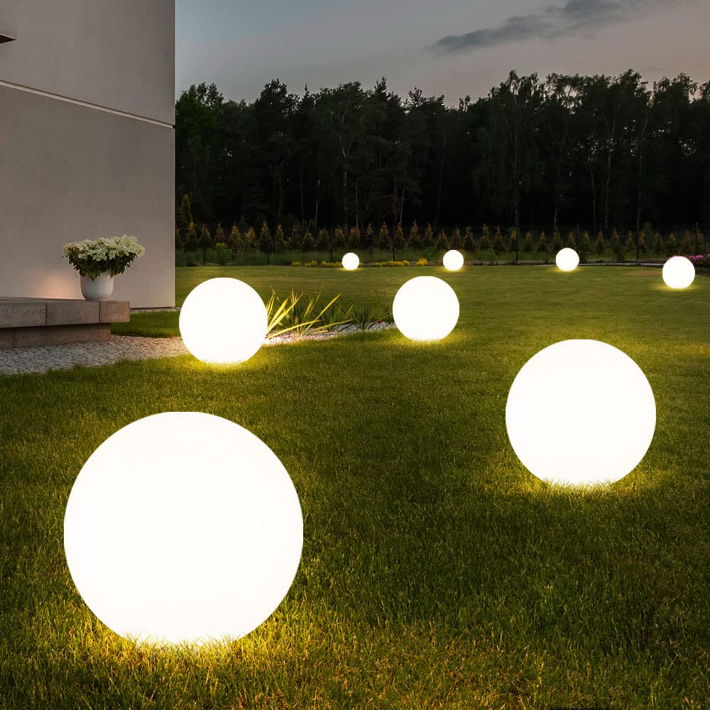 Solarleuchte Kugel Garten Kugelleuchte Solar LED Gartendeko Solarkugel für Außen 20 cm, Leuchtdauer ca. 6-8 Stunden, H 62 cm, 8er Set