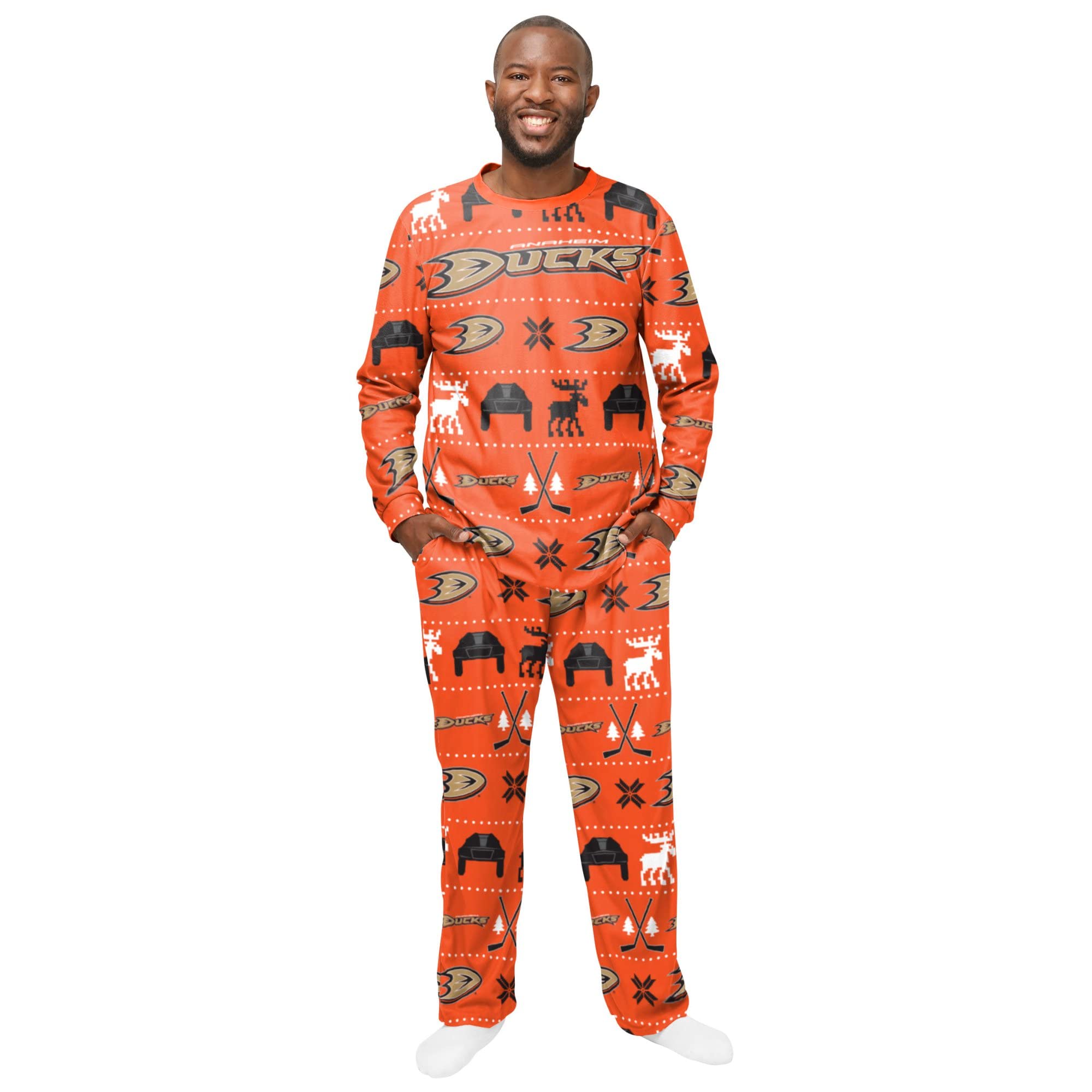 FOCO NHL Winter Xmas Piżama z długim rękawem zestaw spodni