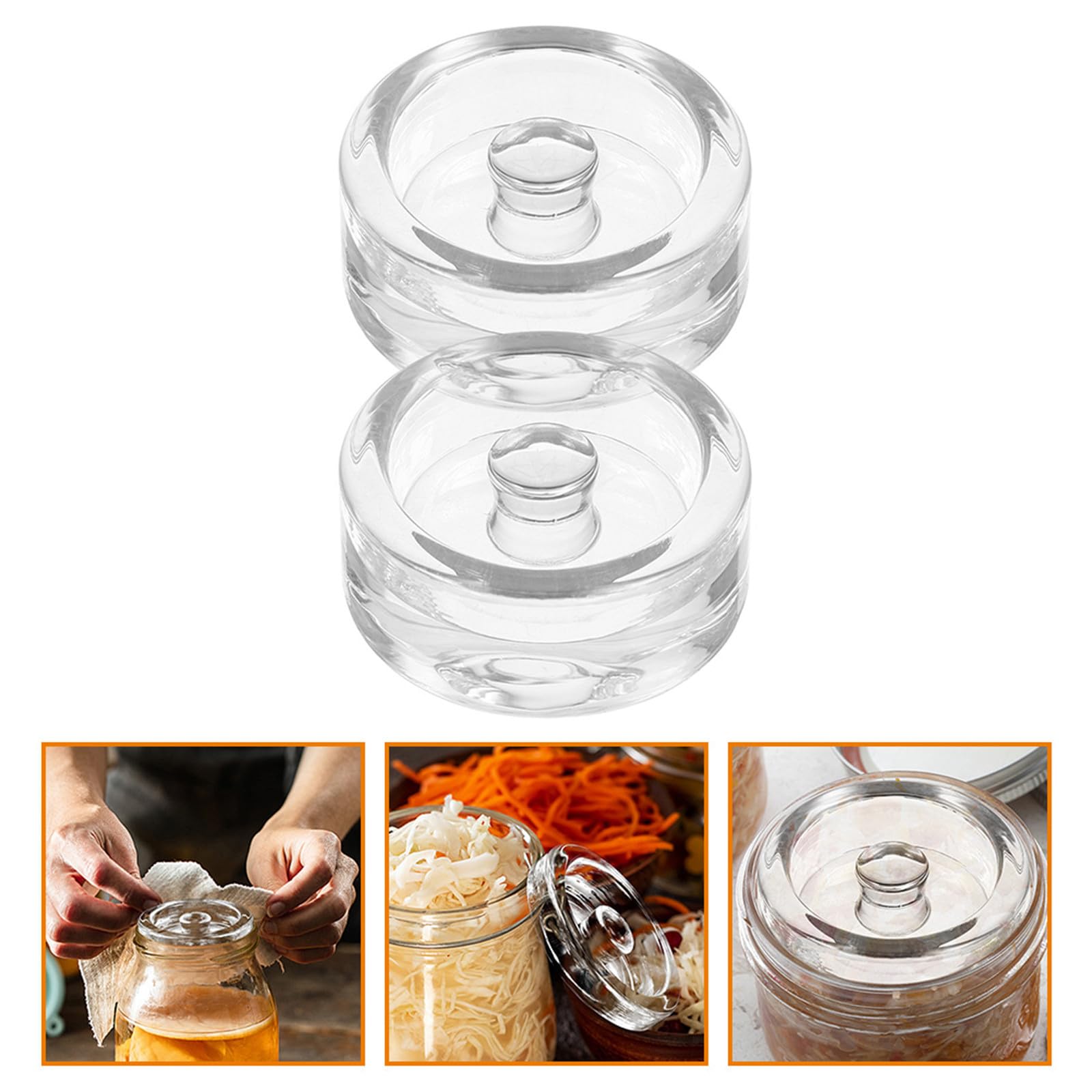 CLISPEED 2 Stück Gärgewichte aus Glas zum Fermentieren mit Breiter Öffnung Kompakt und Tragbar Einfach zu Benutzen für Glasgefäße im Haushalt