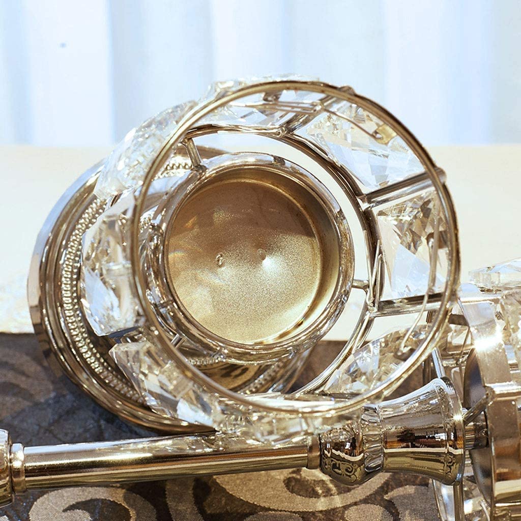 Kerzenständer Kerzenhalter Kerzenständer Kerzenhalter Dekoration Kristall Gold Säule Kerzenhalter 3-teiliges Set for Restaurant Wohnzimmer Kerzenhalter Stabkerze Teelichthalter