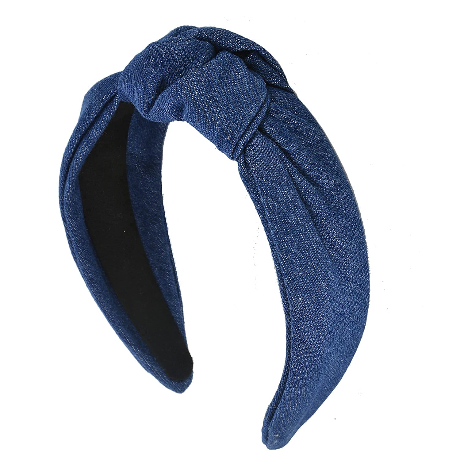 Denim Headband for Women Wide Knotted Headbands Hair Band Head Band Fashion Cute Knot Blue Jean Headband for Women