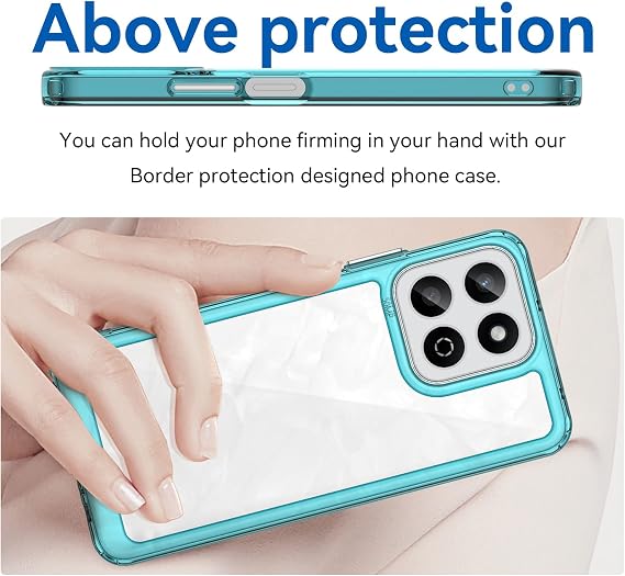 Phone Case for HONOR 200 Smart 5G [Turquoise] - Transparent Acrylic Hard Cover for HONOR 200 Smart
