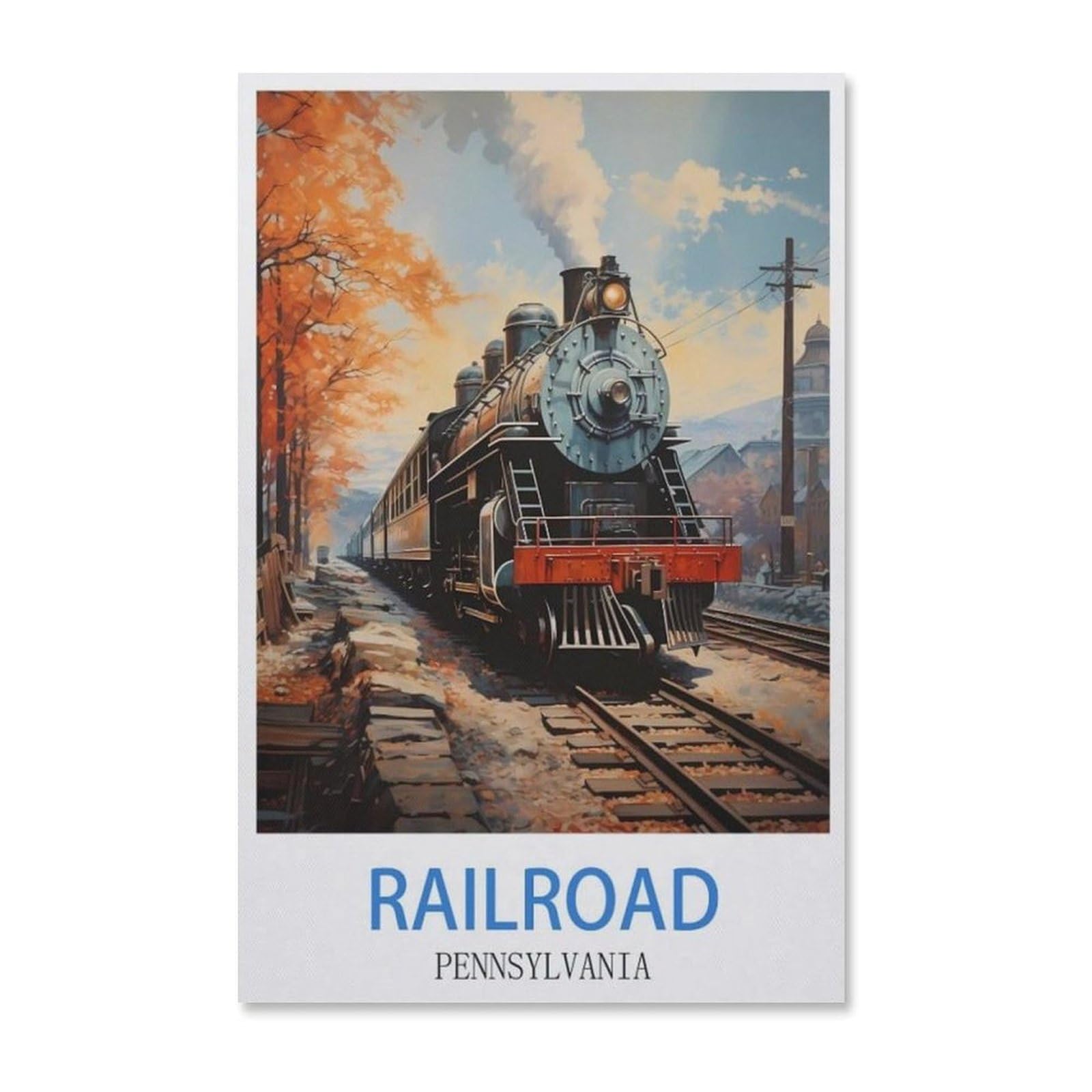 Jigsaw Puzzles 1000 Pieces，Vintage Travel Poster Pennsylvania Railroad，Wood Children Games Educational Toys（75x50cm）-G45