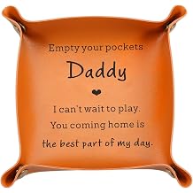Dad Gifts from Daughter Son New Dad Gifts for Men Leather Tray | First Time Daddy Gift from Girl Boy Wife Valentines Gift for Him Husband Anniversary Christmas Birthday Stuff from Wife