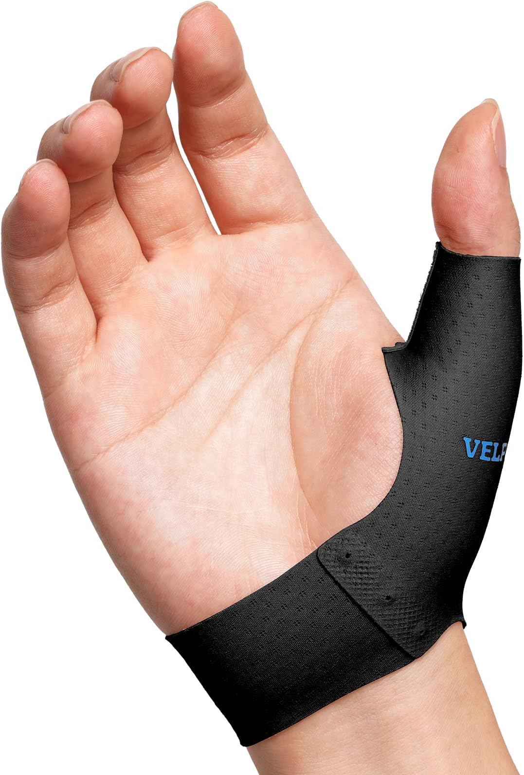 Elastic Thumb Support Brace Liner (Pack of 2), Splashproof Thumb Wrist Compression Sleeve for Arthritis Pain, Tendonitis, Sprains, Sports, Fits Left & Right Hands (Black, Short Version, S)