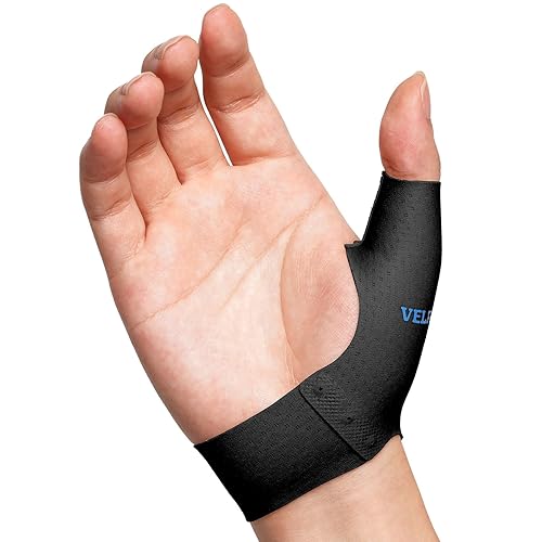 VELPEAU Muñequera elástica para el pulgar (paquete de 2), manga de compresión a prueba de salpicaduras para dolor de artritis, tendinitis,