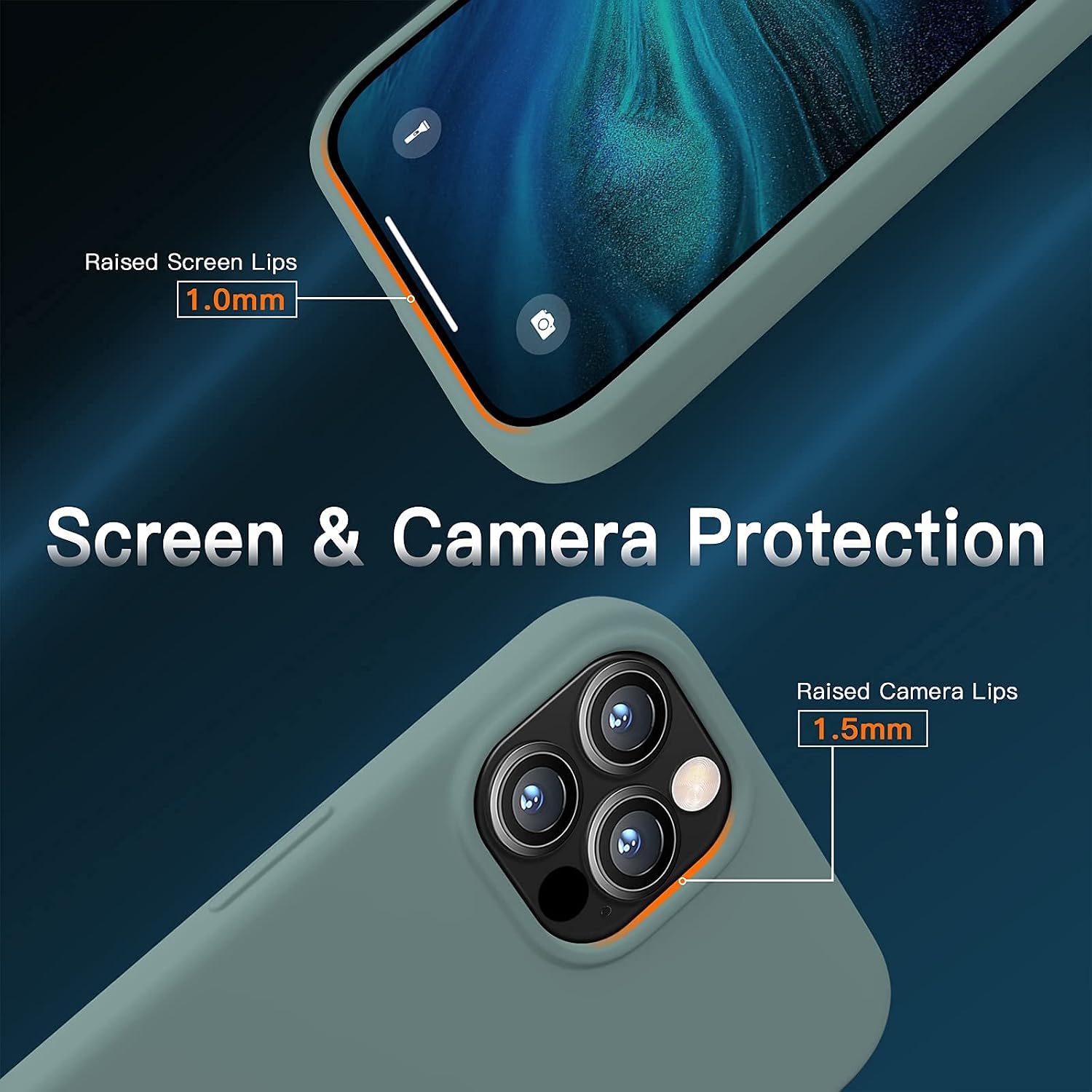 JASBON Magnetic Slim Case for iPhone 13 Pro Max, Compatible with MagSafe, [Ultra Slim] [Shockproof] Liquid Silicone Case Cover, 6.7 inch, Pine Green