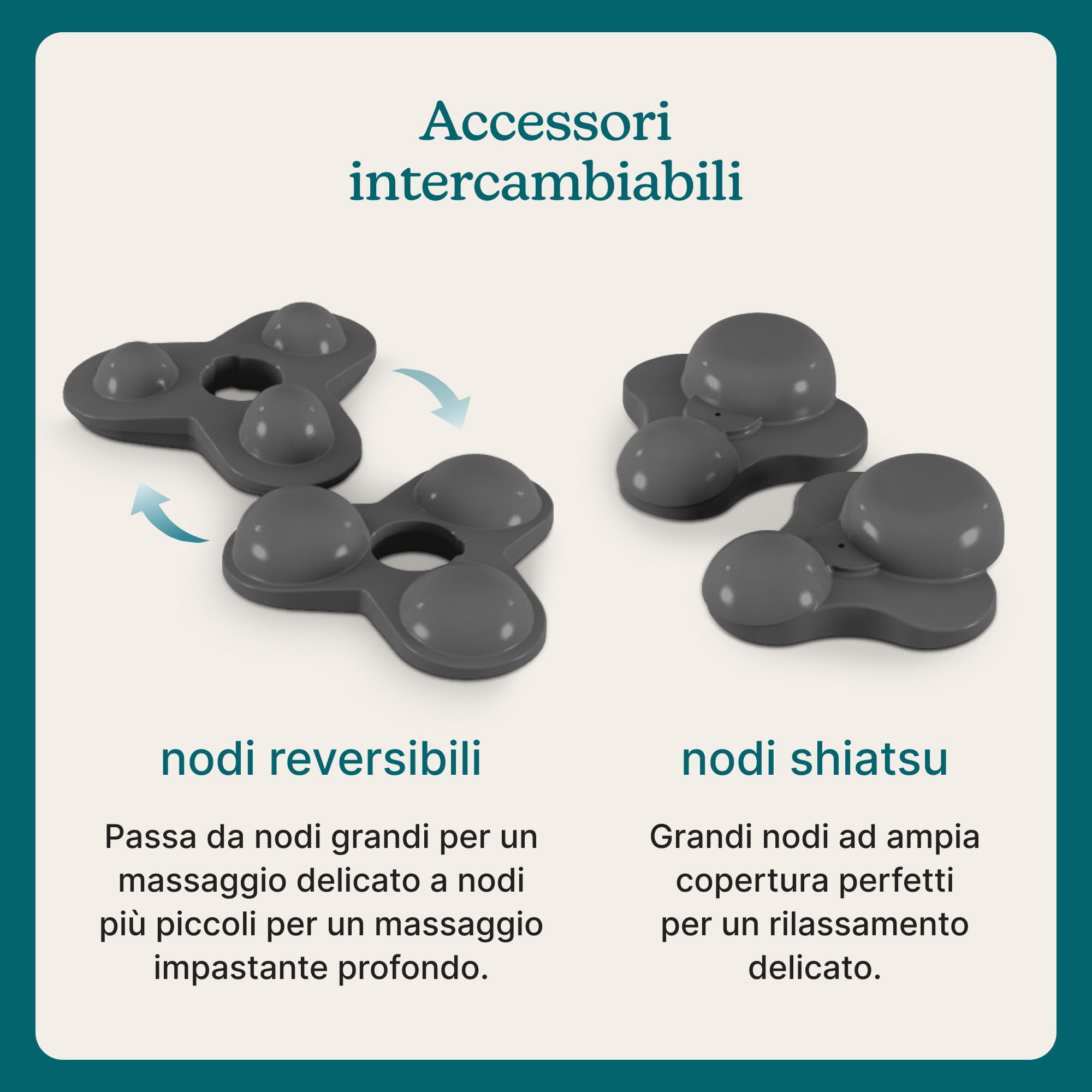 Homedics ModMassage Massaggiatore Cervicale Shiatsu - Senza Fili, USB - C | Massaggiatore schiena e collo, spalle, gambe e piedi, 2 testine intercambiabili, caldo e freddo, ricaricabile