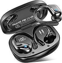 Bluetooth Kopfhörer Sport, 75 Std 2025 Kopfhörer Kabellos Bluetooth 5.4, 3D Stereo Tiefer Bass IP-X8 Wasserdicht Wireless Earbuds, 4 ENC Noise Cancelling Mics Headphones, USB-C LED in-ear Ohrhörer