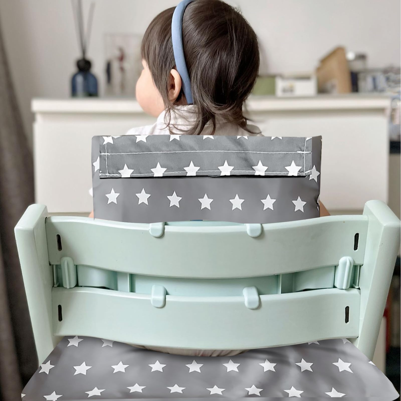 BORDEAG Cuscino per seggiolone Stokke Tripp Trapp, seduta con grafica carina, cuscino per seggiolone, comfort facile da pulire, lavabile in lavatrice (C)