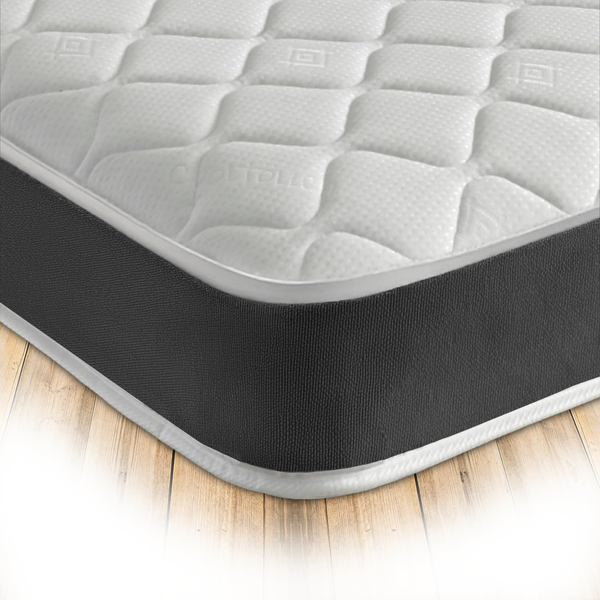 Starlight Beds Cool Touch Double Memory Foam Mattress. Coil Sprung, Memory Foam Layer, 18cm Deep, Soft Firmness, Grey. Double Mattress - 4ft6 x 6ft3 (135cm x 190cm)