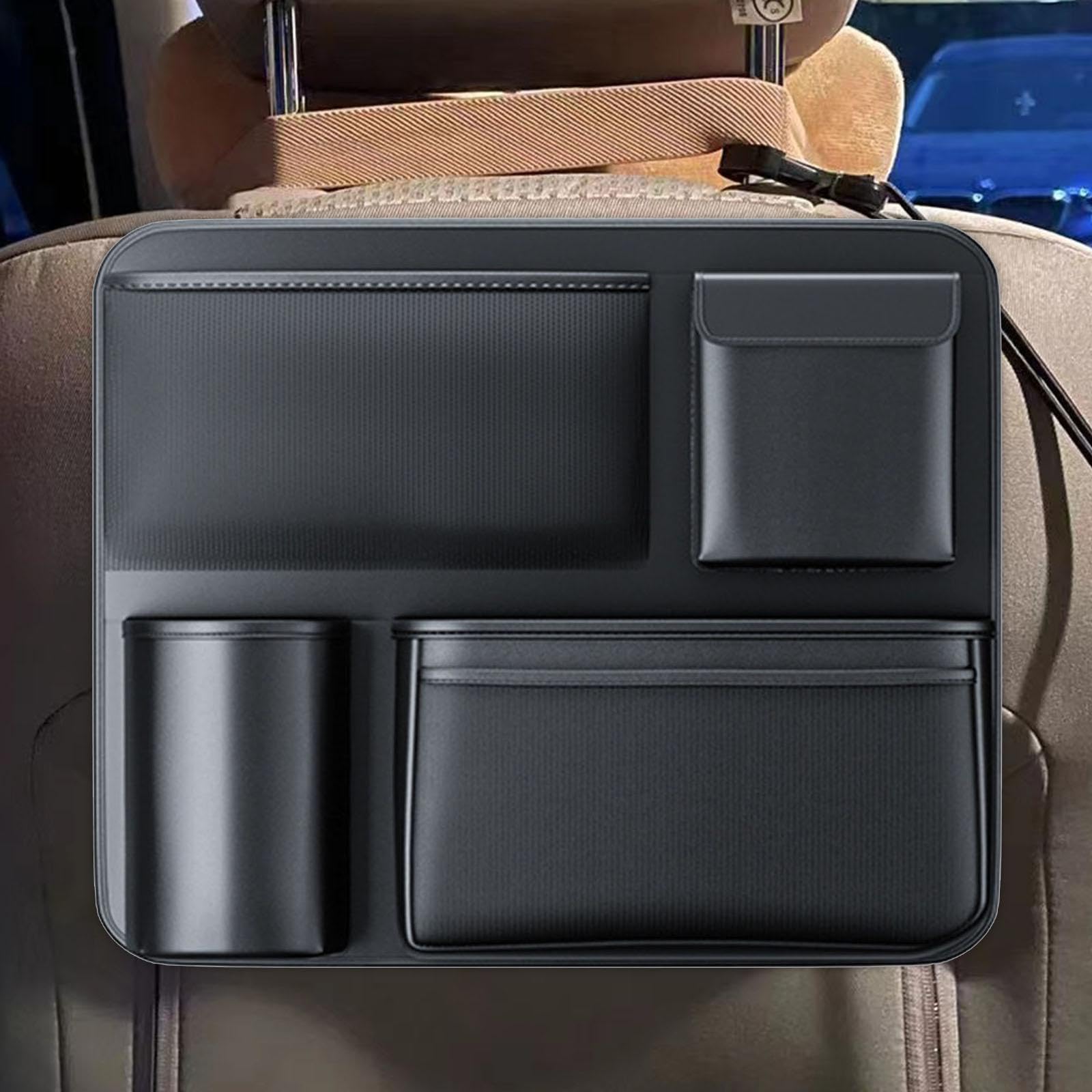 Organizador de Asiento Trasero para Coche con Compartimentos Múltiples Bolsillos Colgantes Resistente Al Agua Función Impermeable Adecuado para