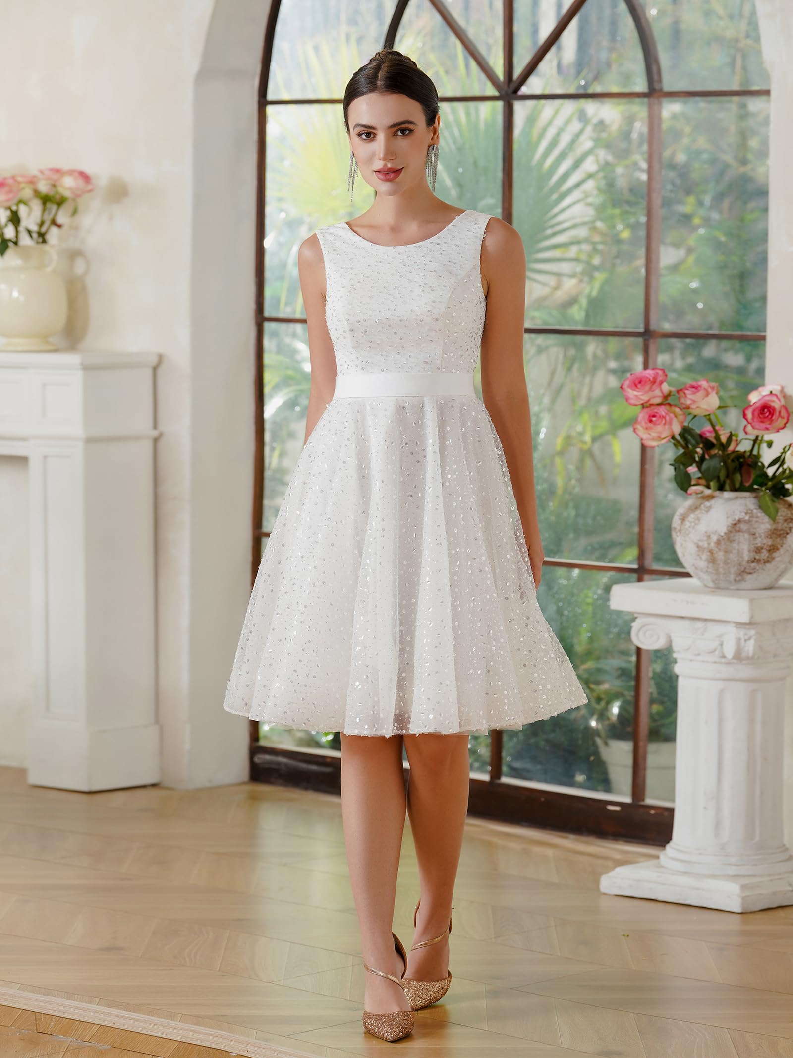 Robe Femme Chic Et Elegant Mariage Robe De Demoiselle d'honneur en Tulle sans Manches Robe de Mariage Robe de Bal de Promo