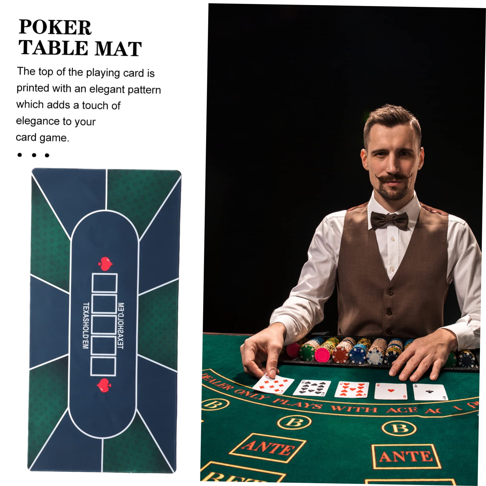 Abaodam Tovaglietta da Poker Resistente Fondo Antiscivolo Adatta per Giochi da Tavolo e Uso Domestico Materiale in Gomma