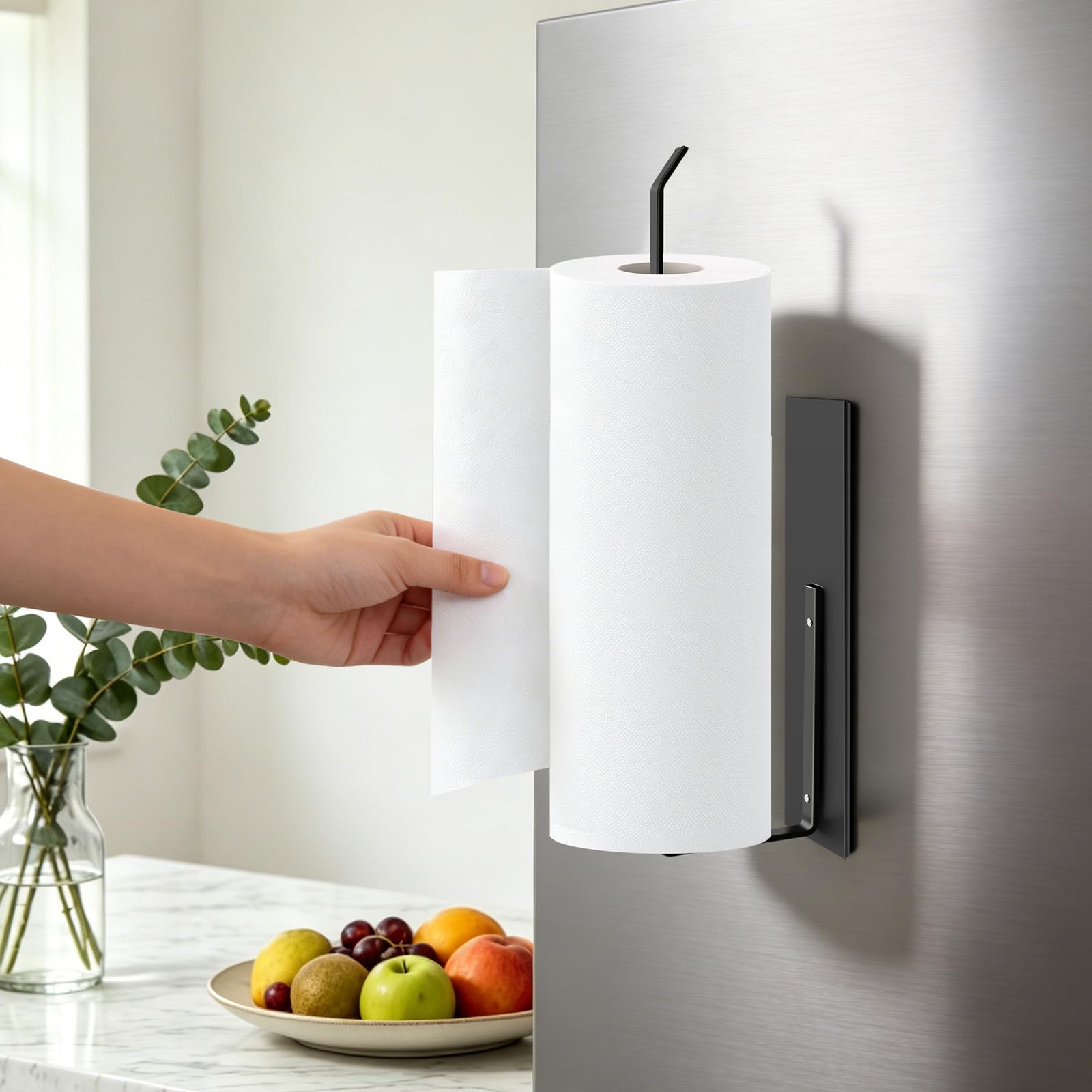 Soporte magnético para toallas de papel, soporte para rollo de papel higiénico, soporte magnético para toallas de papel, organizador de nevera para rollos de toallas de papel, baño, despensa, RV,