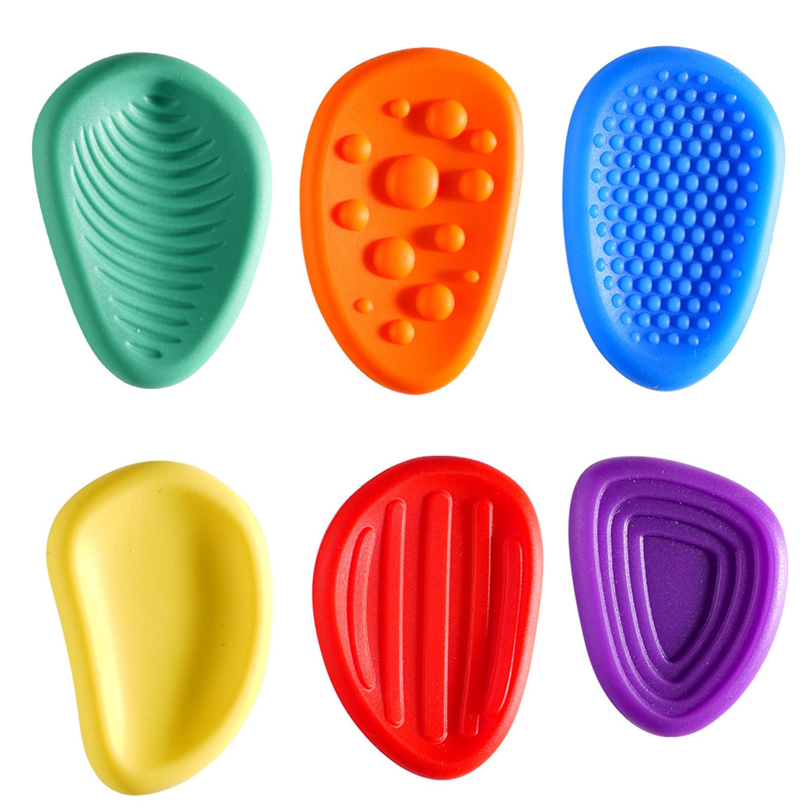 Fidget Toys 6 Pack Sensory Stones – Textured Worry Stones For Autism, Anxiety Relief For Kids & Adults (Ocean Theme)-253225