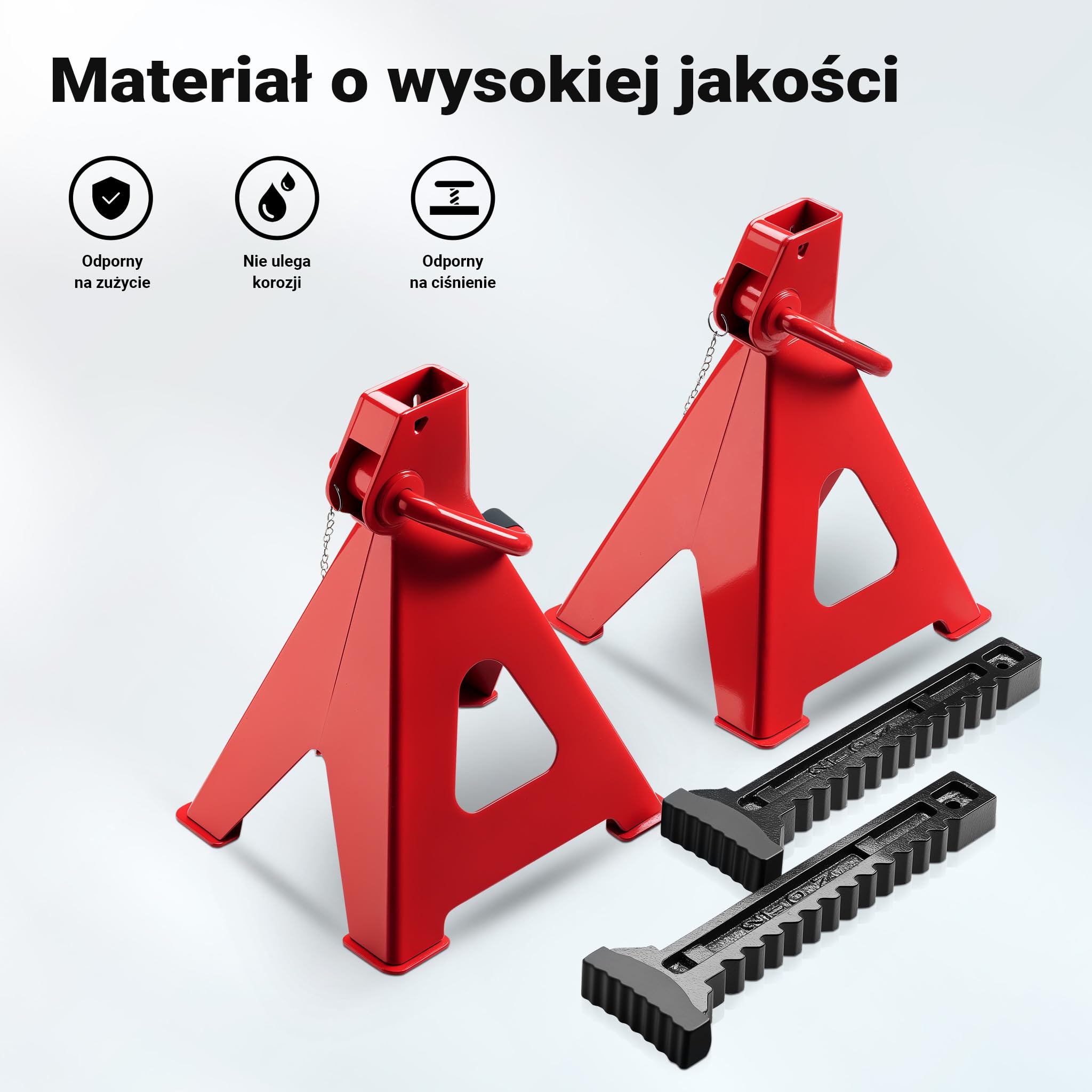 Wiltec Kobyłki samochodowe 2 szt. o nośności 12 t, maks. wysokość 75 cm, zestaw podstawek warsztatowych, podpory samochodowe