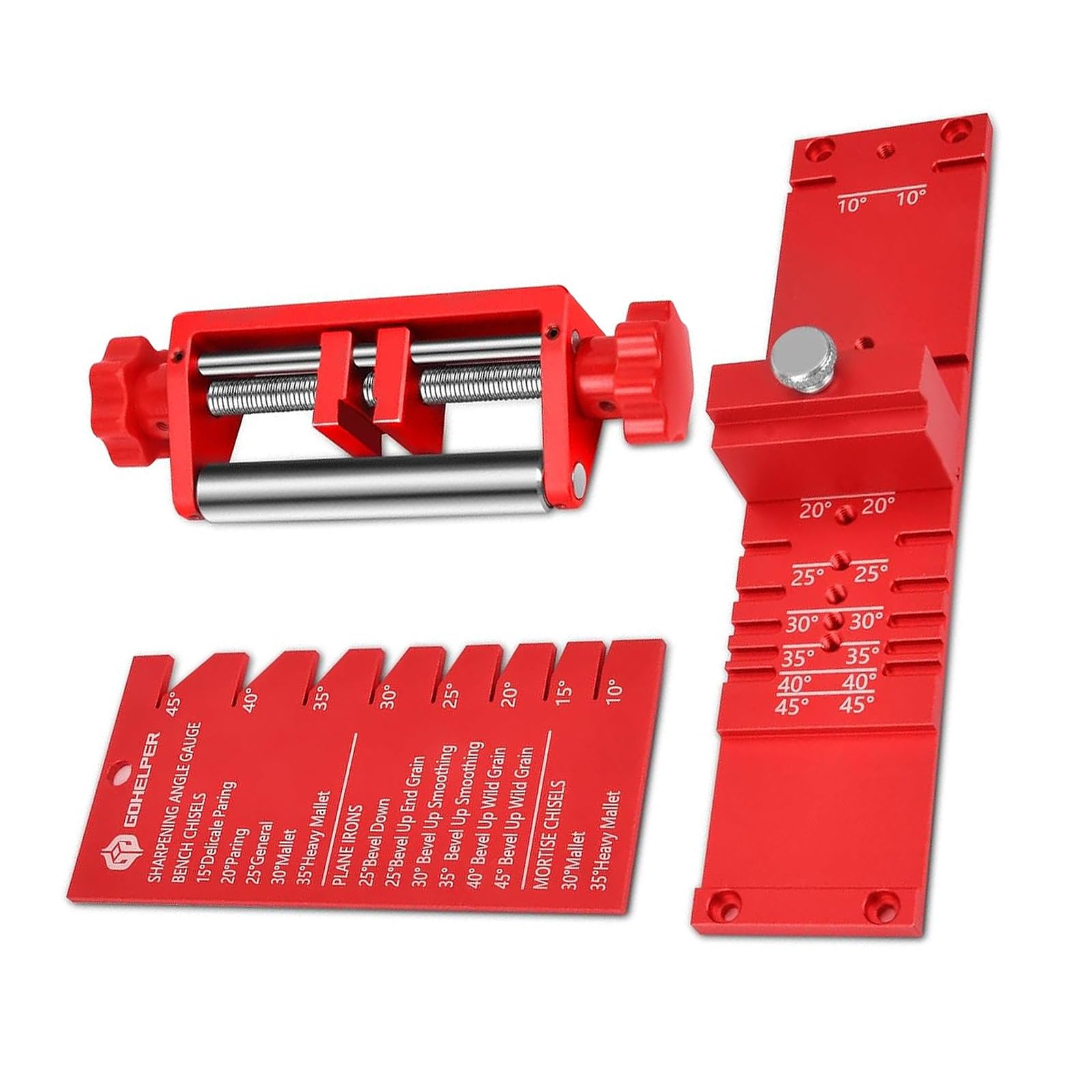 Oiieco Chisel Sharpening Kit, Honing Guide for Chisels and Planes, Universal Sharpener Jig with Adjustable Width, Precision Angle Sharpening Tool for Woodworking Chisels & Planer Blades