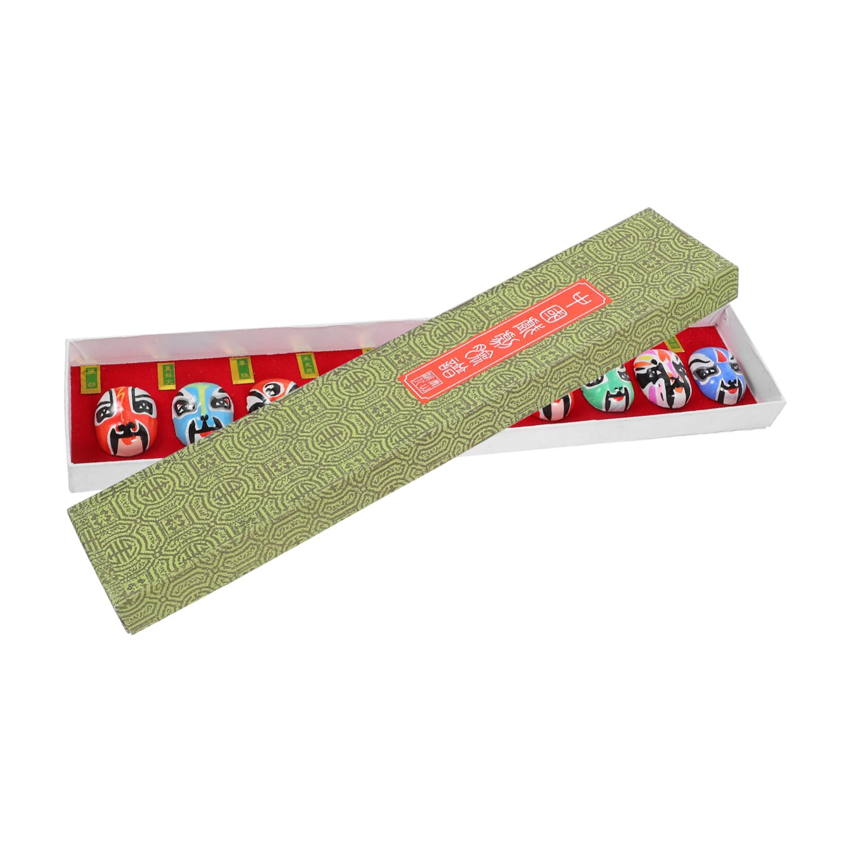 Unomor 10pcs Mini Traditional Opera Masks Clay Chinese Opera Mask Props Artistic Decor for Your Space