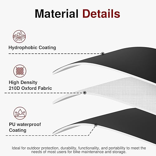 Miniatura 9 de Puroma Cubierta de bicicleta impermeable para exteriores cubierta de bicicleta impermeable para lluvia sol UV polvo viento con orificio de bloqueo