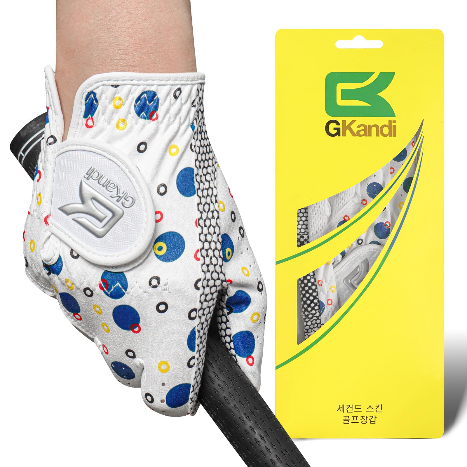 Golf Gloves Kids Junior Upgrade Grip Stylish 1 Pack, All Weather Breathable Gloves for Left Right Hand Youth Toddler Boys Girls (Blue, M, Right)