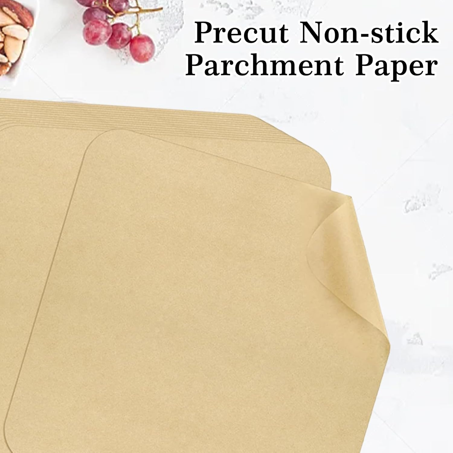 GOAUS Parchment Paper Sheets 12 x 12 Inch, Square Disposable Liners 125 pcs for Air Fryer Toaster Oven, Unbleached Baking Paper Fit Ninja SP, Cuisinart, Breville, Instant - Image 6