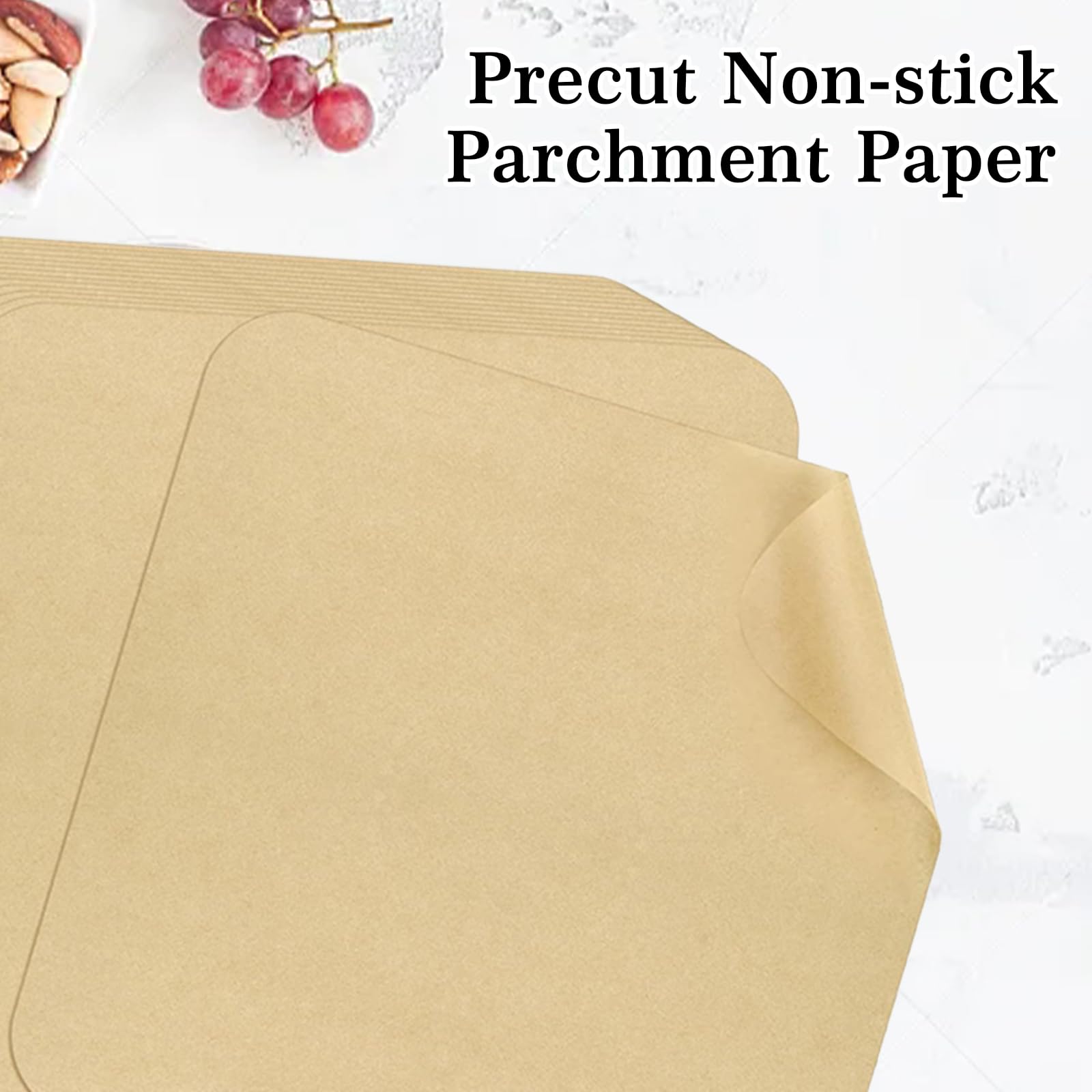 GOAUS Pergamentpapierbögen, 30,5 x 30,5 cm, quadratische Einwegeinlagen, für Luftfritteusen, Toaster, Ofen, ungebleichtes Backpapier, passend für Ninja, Cuisinart, Breville, Instant