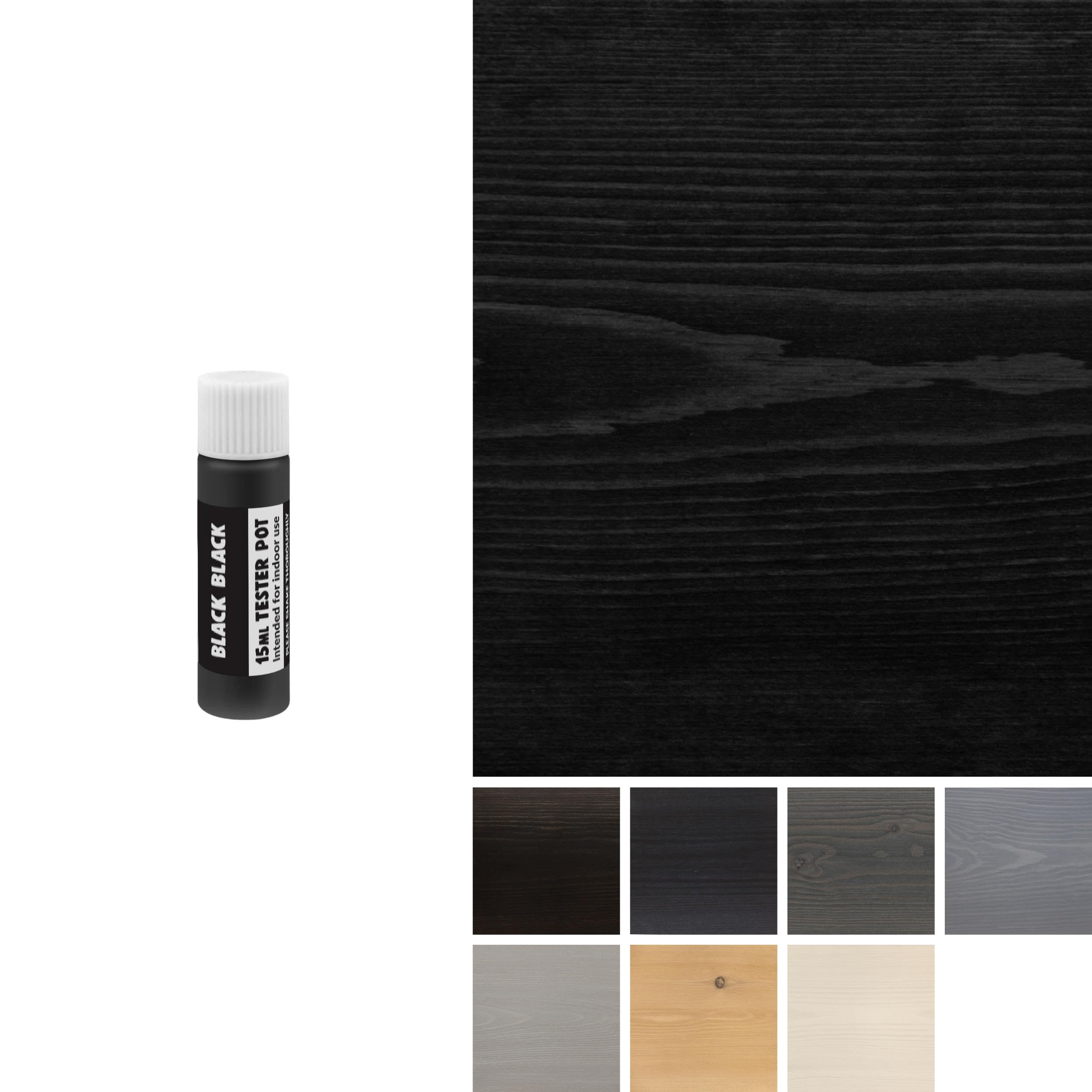 Littlefair's Wood Stain Water Based - 8.5oz/250ml - Indoor Furniture Stain - Light & Dark Finishes - Special Non Toxic & Eco Friendly Formula - Wood Stain for Crafts - Color: Black Black