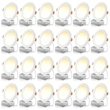 FREELICHT 24 Pack 6 Inch 5CCT Ultra-Thin LED Recessed Ceiling Light with Junction Box&comma; 2700K&sol;3000K&sol;3500K&sol;4000K&sol;5000K Selectable&comma; 1050LM Brightness&comma; Dimmable Canless Wafer Downlight&comma; 12WEqv110W-ETL&FCC