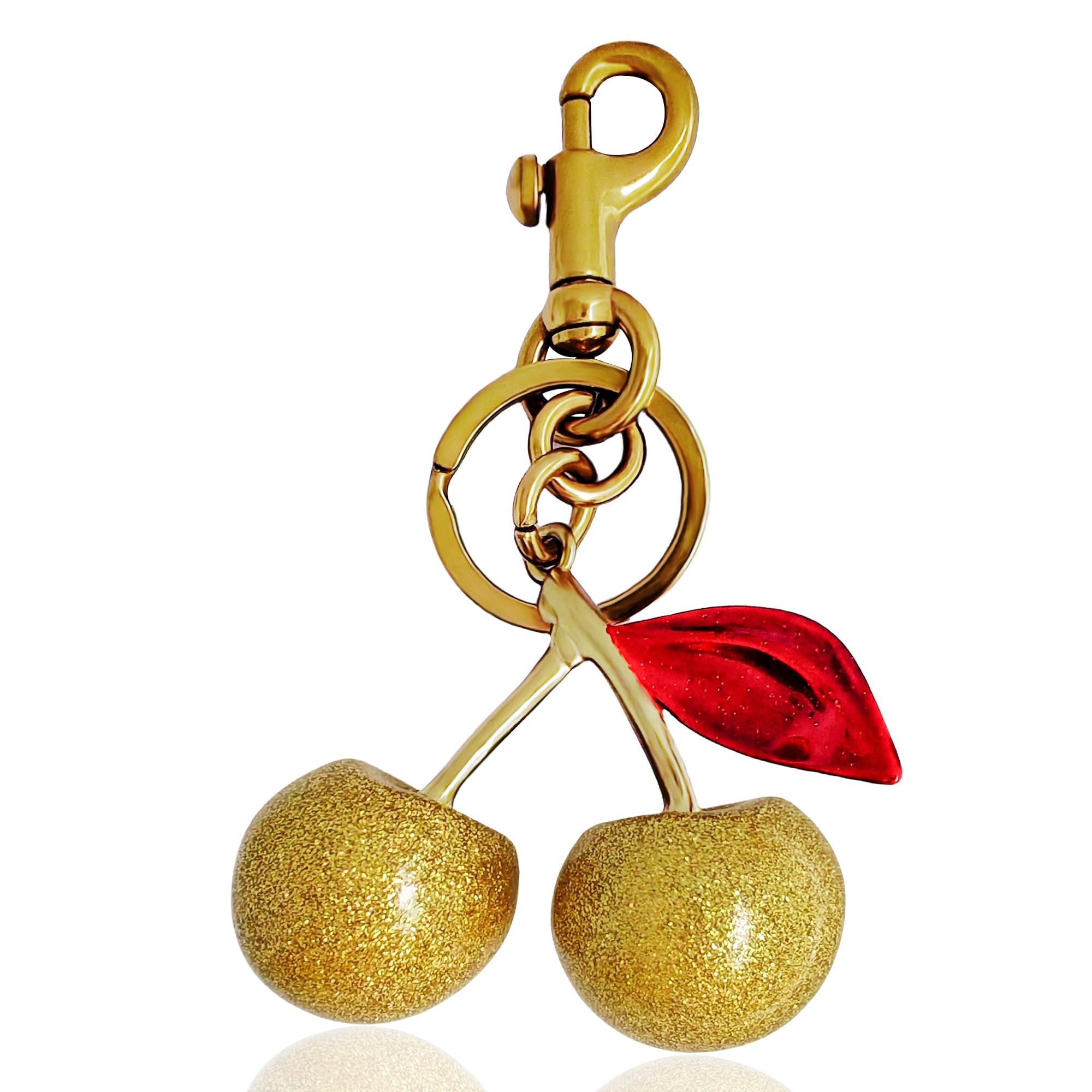 SOOFOTOO Cherry Bag Charm Purse Handbag Charm Cherry Car Accessories KeyChain Gift for Women Mothers Day Christmas Valentine