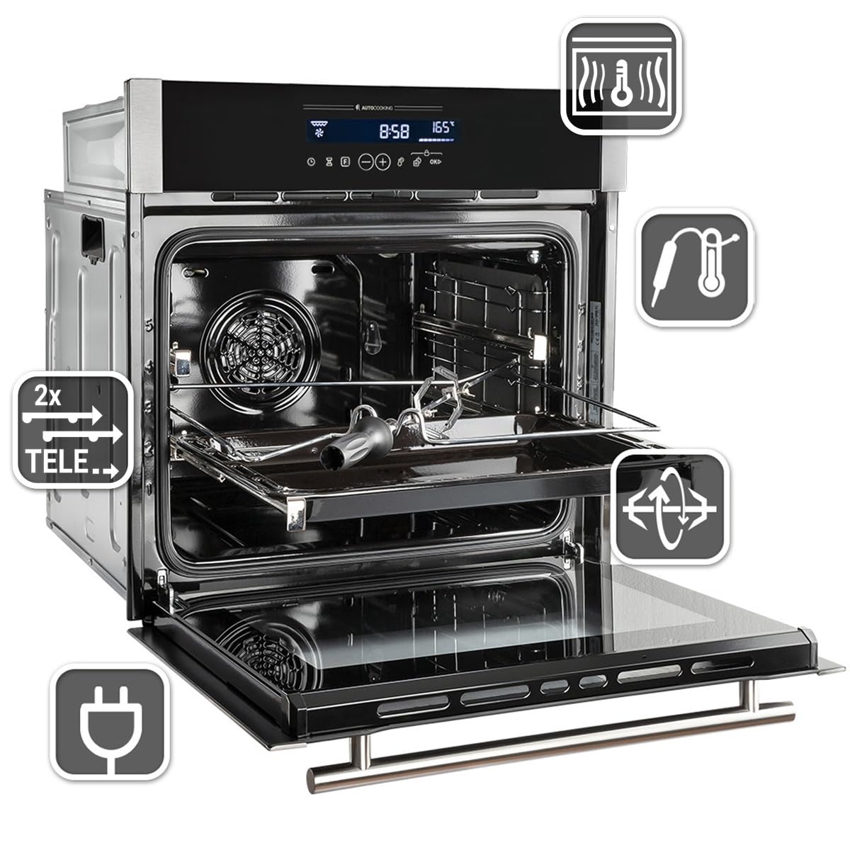 KKT KOLBE piekarnik elektryczny do zabudowy 60cm EB8016ED + 59 cm płyta indukcyjna IH85904FZ / gorące powietrze/grillowanie/szuflady teleskopowe/katalizator/flex strefa / SET8016IH594FZ