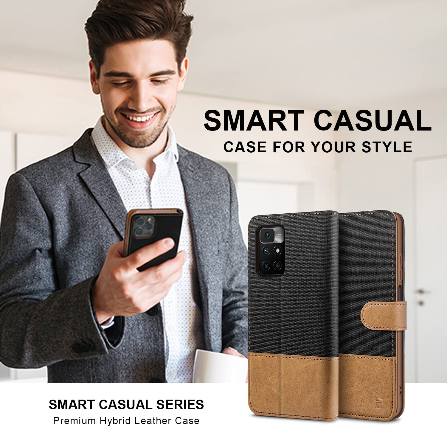 YATWIN Custodia Xiaomi Redmi Note 10 Pro, Flip Portafoglio Custodia in Pelle Redmi Note 10 Pro
