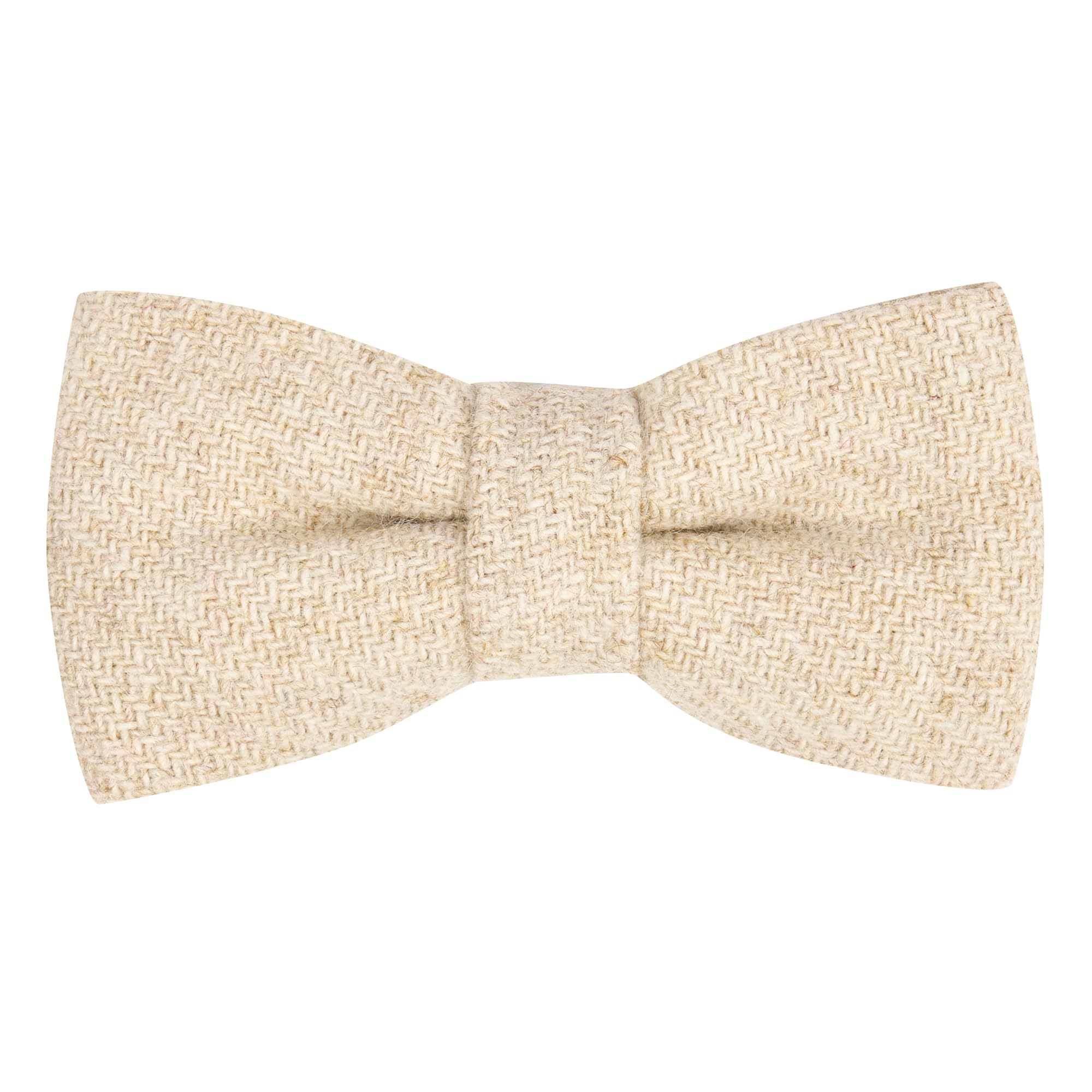 King & Priory Oatmeal Woven Wool Bow Tie
