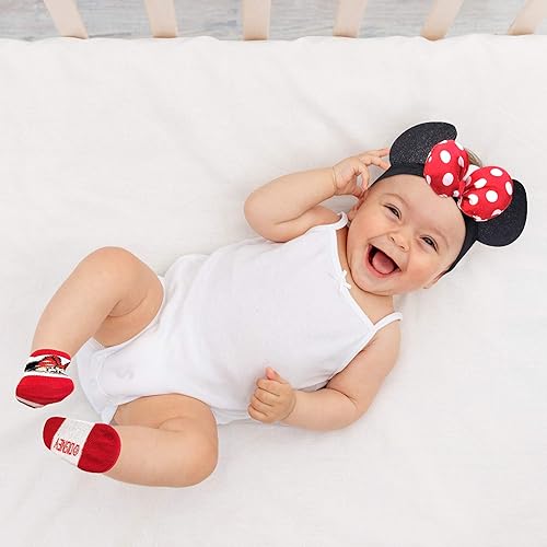 Miniatura 8 de Disney Juego de regalo de Minnie Mouse para bebé niña  2 piezas diadema y calcetines recién nacido 0-12M Orejas de Minnie, Rosado floreado, rojo,