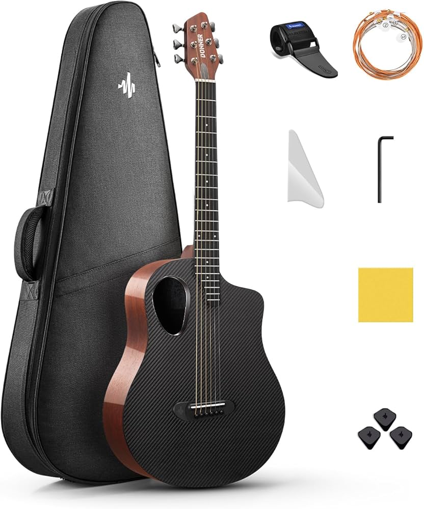 Donner Rising G-1 カーボントップ アコースティックギター Amazon.com: Donner Acoustic Guitar Kits for Beginners