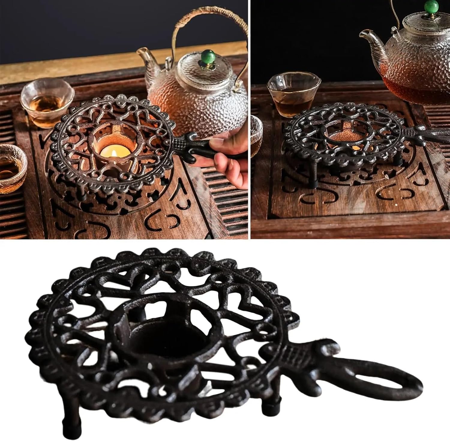 Teapot Warmer Tealight Stand Heating Base Teapot Dish Stable Holder Tea Set Accessories