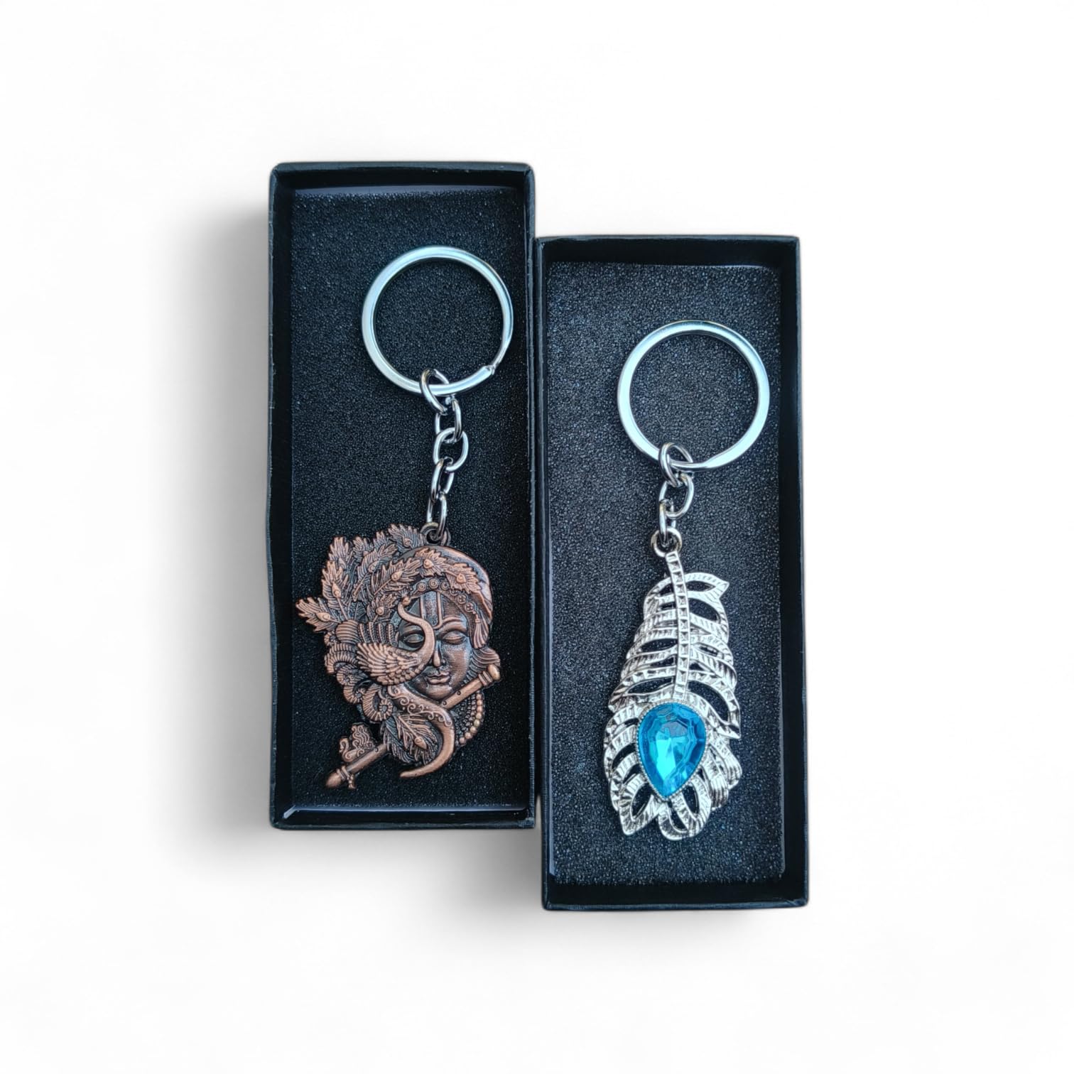 Combo Of Krishna And Feather Charm Evil Eye Lucky Keychain For Bike | Car Gifting With Key Ring Anti-Rust-image-40