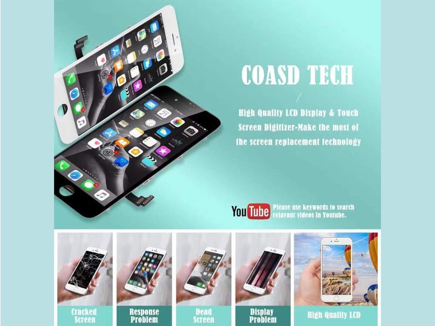 🔥 Cаѕhbасk uр tо 70% COASD Compatible with IPhone 6 Plus Screen Replacement Iphone 6 Plus Replacement Screen Iphone 6 Plus LCD Screen Replacement 5.5” LCD Digitizer Display Assembly with 3D Touch A1522 A1524 A1593 (Black)