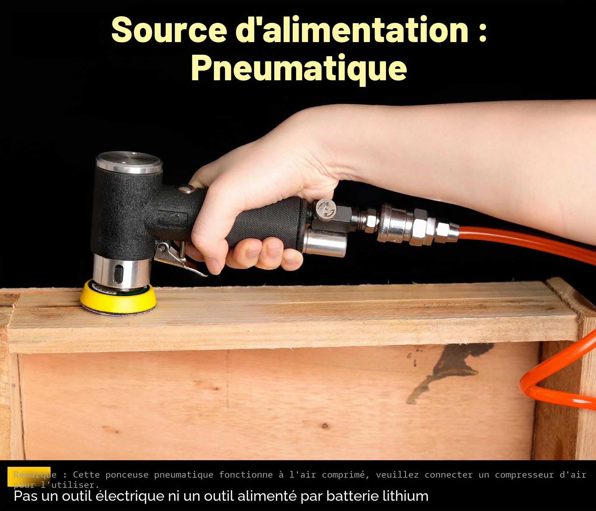SI FANG Kit Mini Ponceuse Pneumatique, Ponceuse Orbitale 25/50/75mm avec 45 Disques Abrasifs, Ponceuse de Voiture Pneumatique à Grande Vitesse, Pour le Polissage du métal et du bois