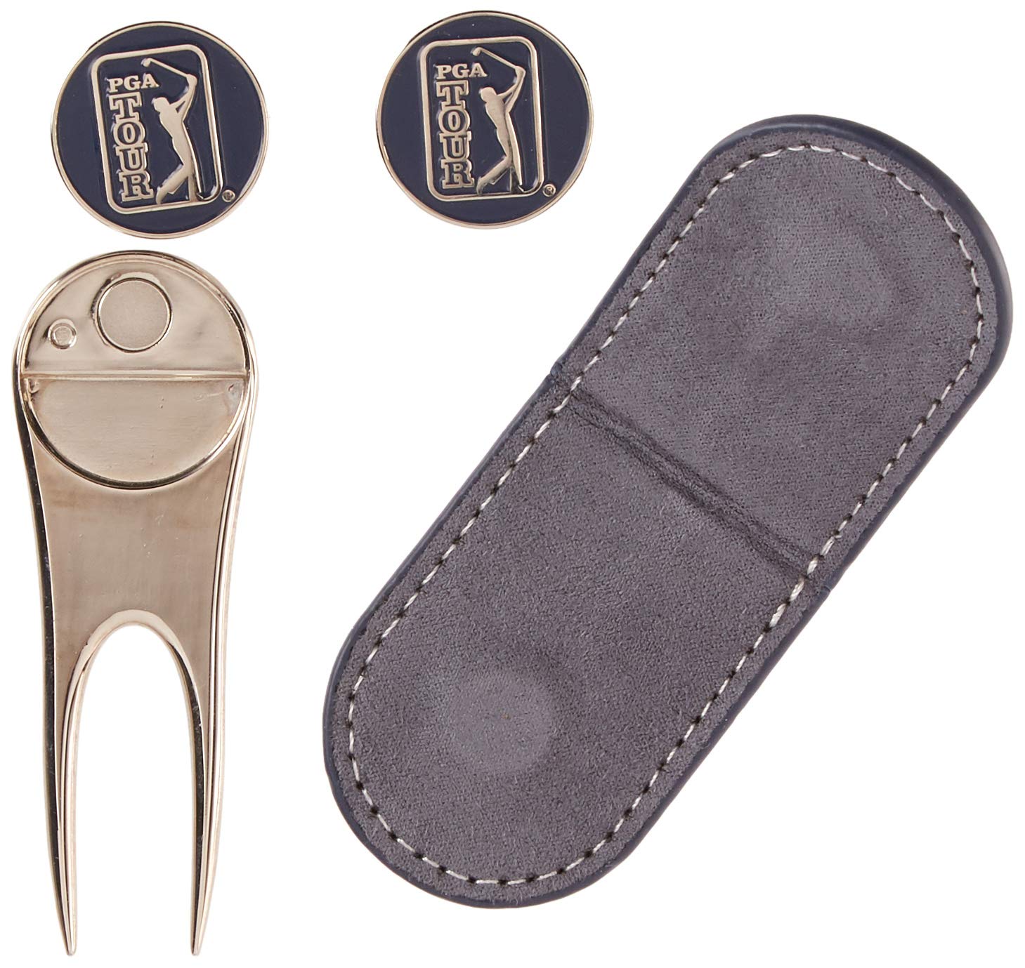 PGA TOUR Golf Pocket Clip Tin Gift Set, Black Iris, One Size