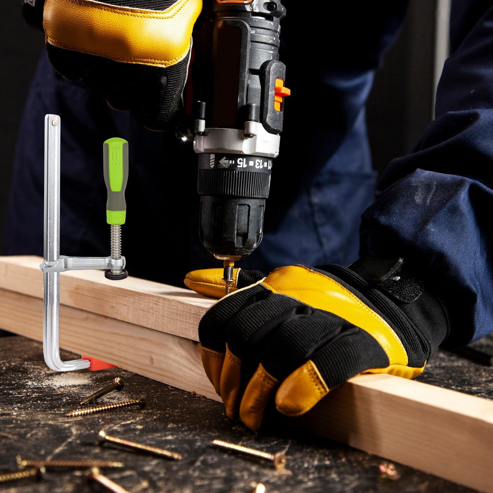 2 Pièces Serre Joints en Table F, 60 mm x 160 mm Rapide Menuisier, Serre Joint Rail de Guidage | Force de Serrage : 200 kg