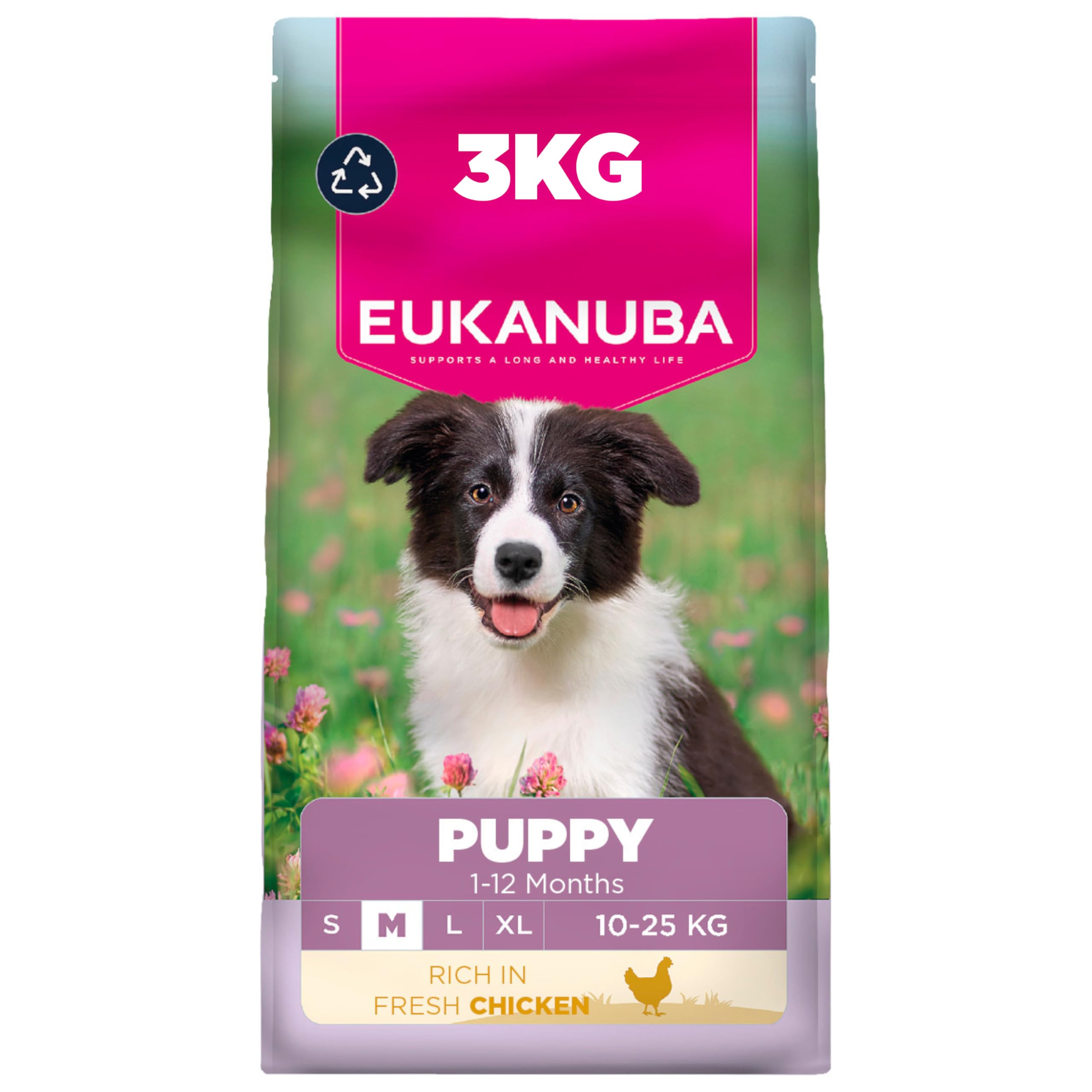 Eukanuba Fresh Chicken - Complete Dry Puppy Food - For Medium Breed Dogs 3KG